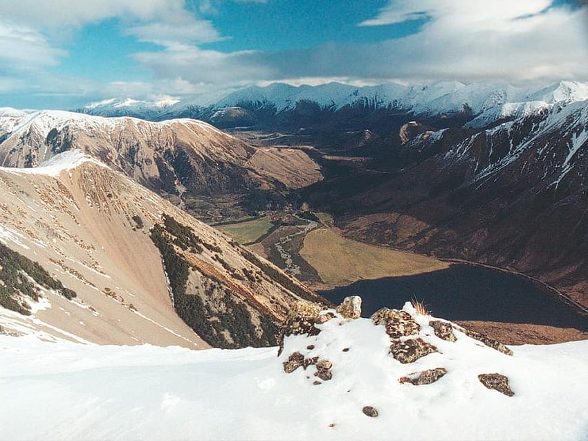 PASSAGEM DO LAGO PEARSON ARTHUR. NZ, ilha, sul, lago, neve papel de parede HD