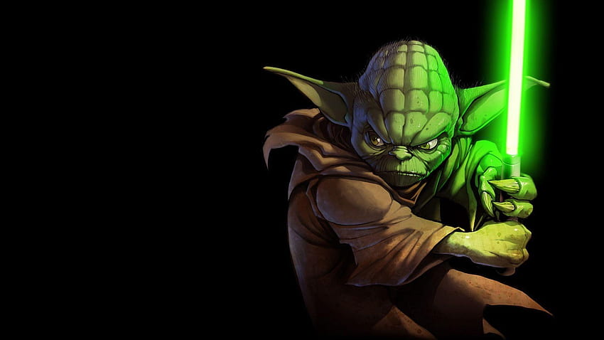 Yoda Verde Completo, Sabre de Luz Verde papel de parede HD