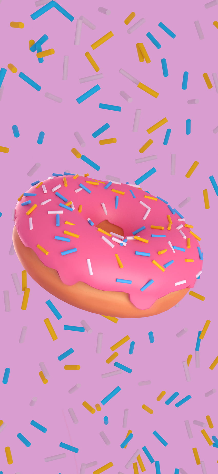 Donut, 3d, electric blue, magenta, pink, sparkles, cake, design, pink donut, food HD phone wallpaper