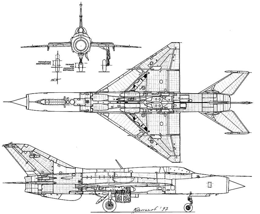 Mikoyan-Gurevich MiG 21 設計図 3D モデリング用の設計図、Mikoyan-Gurevich MiG-21 高画質の壁紙
