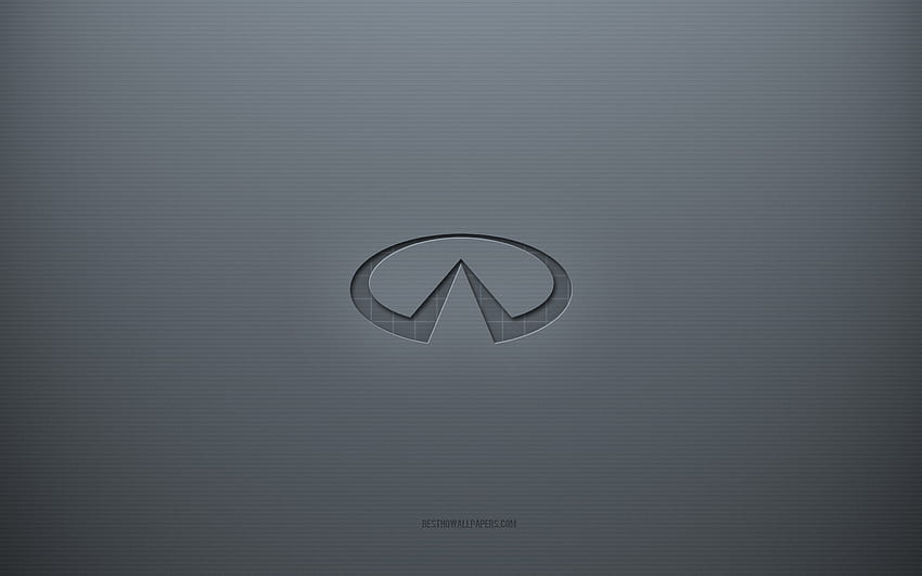 Infiniti logo, gray creative background, Infiniti emblem, gray paper texture, Infiniti, gray background, Infiniti 3d logo HD wallpaper