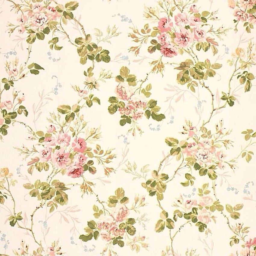 Latar Belakang Vintage Floral Hitam dan Pink, Pastel Pink Floral Vintage wallpaper ponsel HD