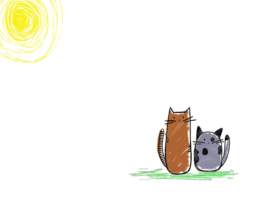 Cute Cats iPhone และ - Art Friday – วันอาทิตย์ที่เงียบสงบ, Cartoon Cat วอลล์เปเปอร์ HD