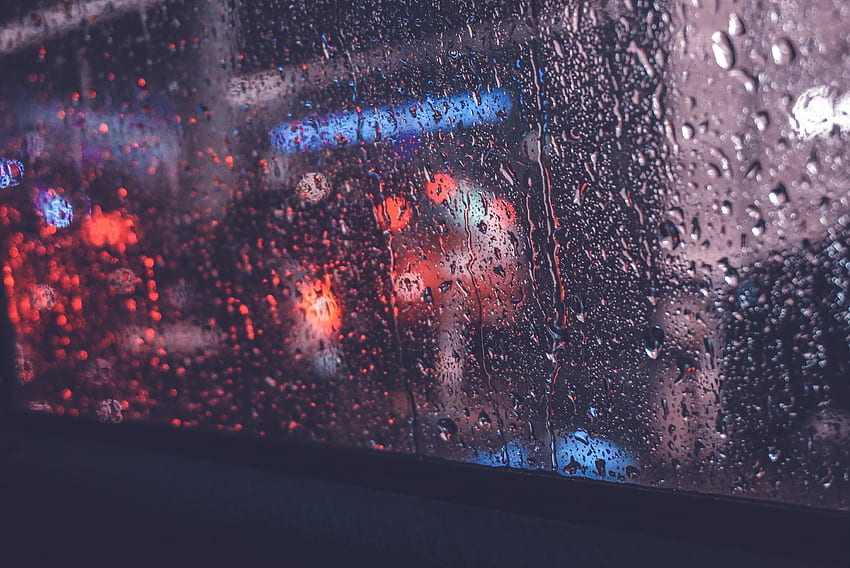 Window, raindrops, bokeh HD wallpaper