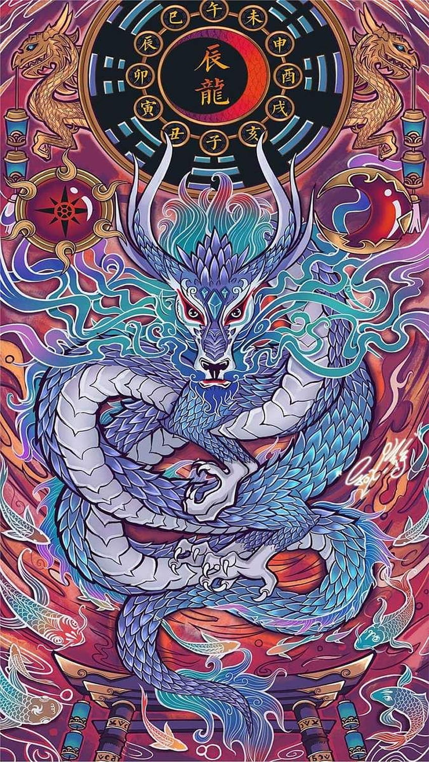 Chinese zodiac: Rat, Ox, Tiger, Rabbit, Dragon, Snake. Dragon art, Dragon artwork, Japanese artwork HD phone wallpaper