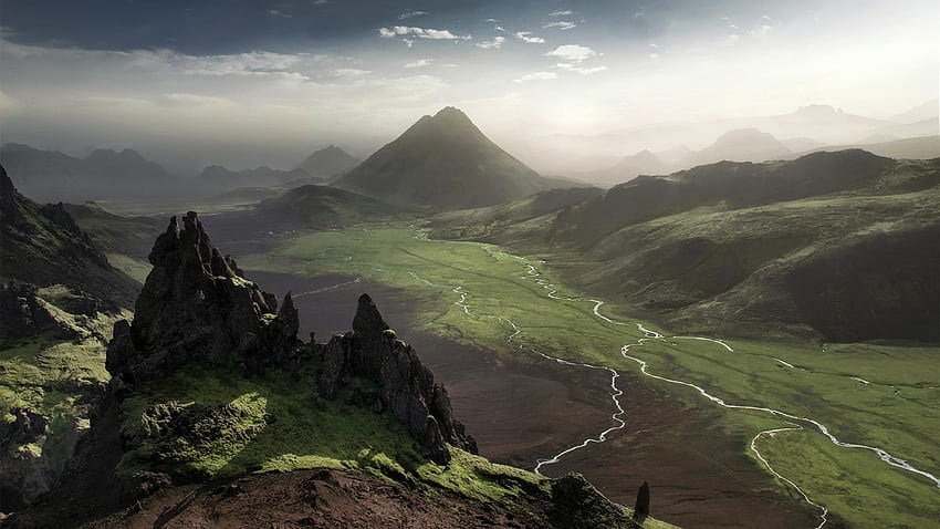Increíble paisaje de Islandia, hermoso paisaje de Islandia fondo de pantalla