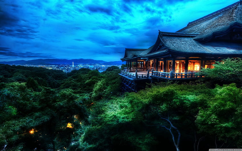 Киото, Япония през нощта ❤ за Ultra TV HD тапет