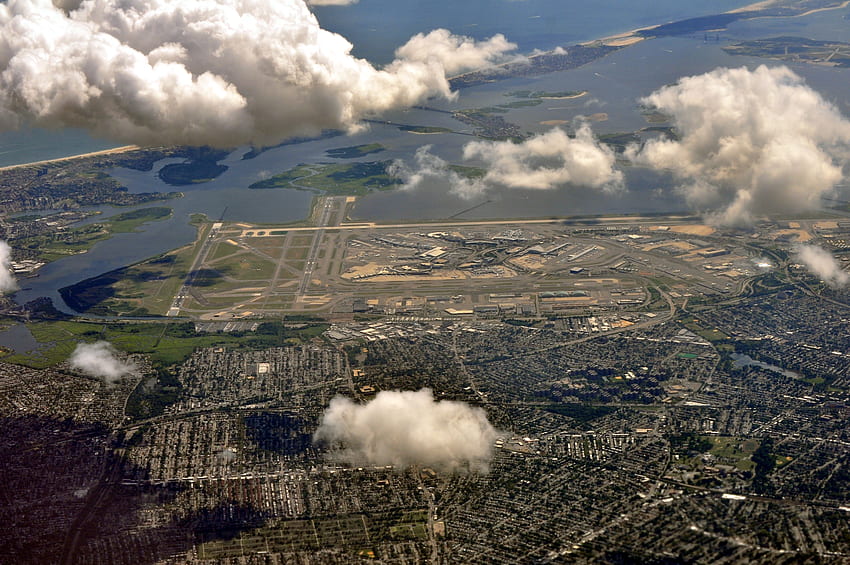 Aerial view of JFK Airport from NE 02 - white balanced HD wallpaper ...