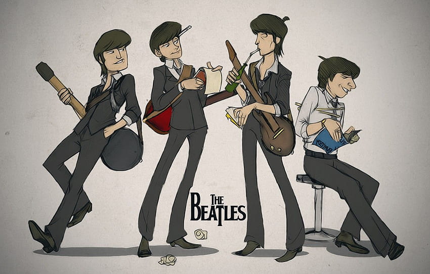 guitarra, arte, Bloc de notas, libro, The Beatles, The Beatles, George Harrison, John Lennon, Paul McCartney, Ringo Starr para , sección музыка fondo de pantalla