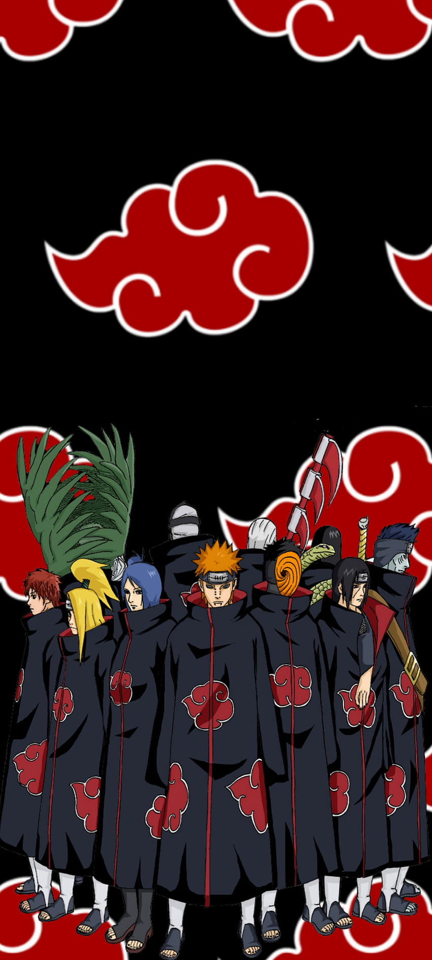 Akatsuki, Konan, Naruto, Orochimaru, Schmerz, Itachi, Kisame, Hidan, Anime HD-Handy-Hintergrundbild