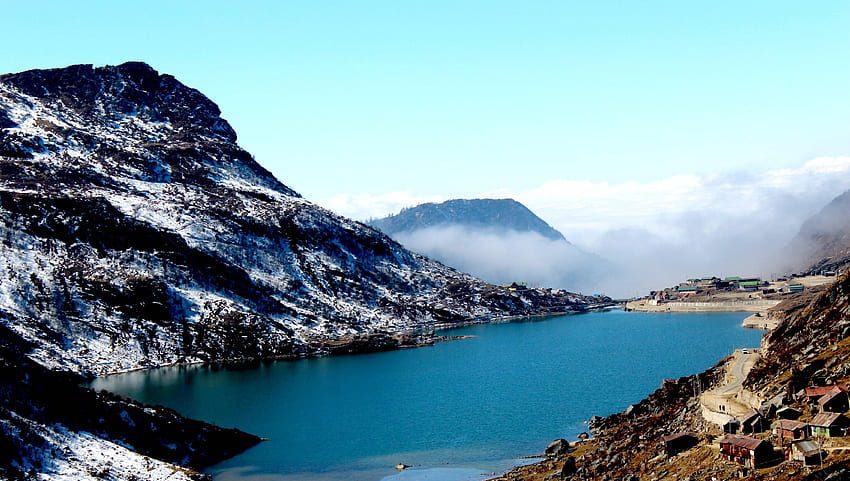 나툴라 패스, 시킴. 바바 몬디르. Tsomgo 호수 또는 Changu 호수. 인도의 높은 고도의 호수 HD 월페이퍼