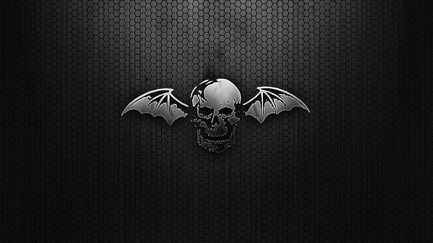 Preview black, skull, wings, mesh HD wallpaper