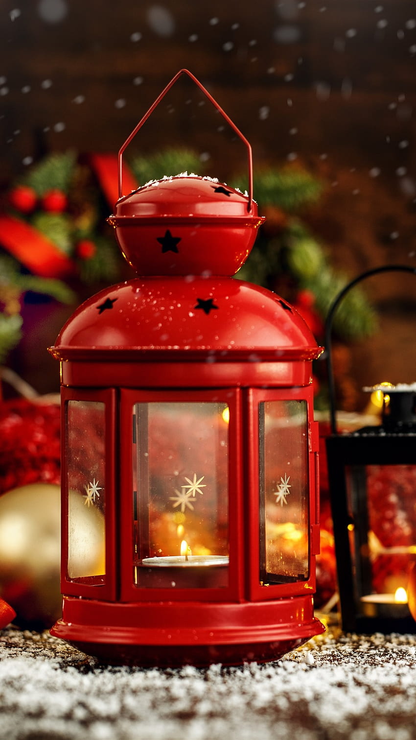 Lanterna Vermelha, Bolas de Natal, Decoração IPhone 11 Pro XS Max, Fundo,,, Lanterna de Natal Papel de parede de celular HD