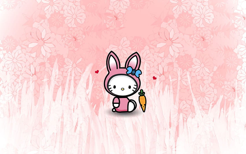 bunny hello kitty (february), Kawaii Nerdy Girl HD wallpaper