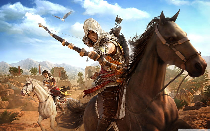 Assassin's Creed Origins oyunu U TV için Ultra Arka Plan: Geniş Ekran, UltraWide ve Dizüstü Bilgisayar: Çoklu Ekran, Çift Monitör: Tablet: Akıllı Telefon HD duvar kağıdı