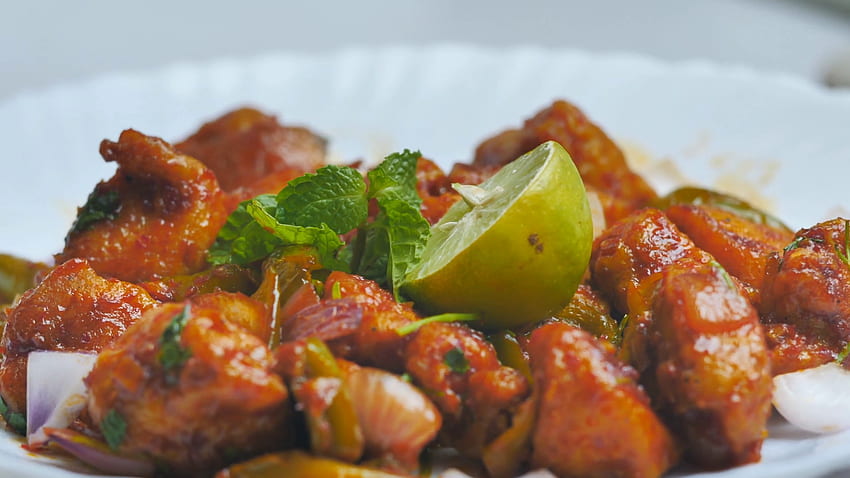 RESTAURANT STYLE chilli chicken Recipe - kitchen recipes Stock Video Footage HD wallpaper