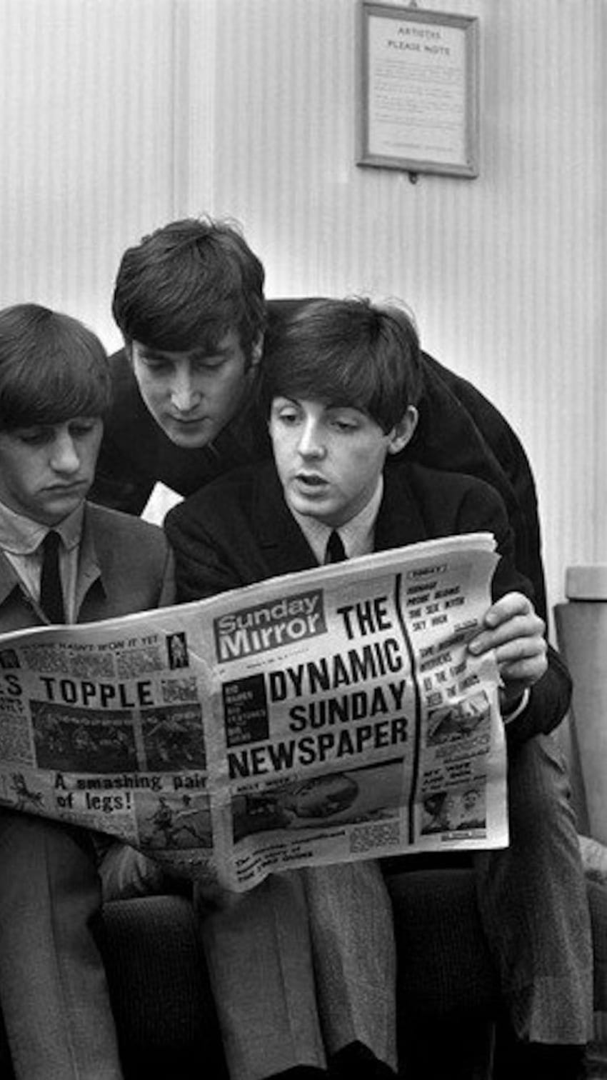 Paul McCartney, George Harrison, Job, Monochrome, John - John wallpaper ponsel HD