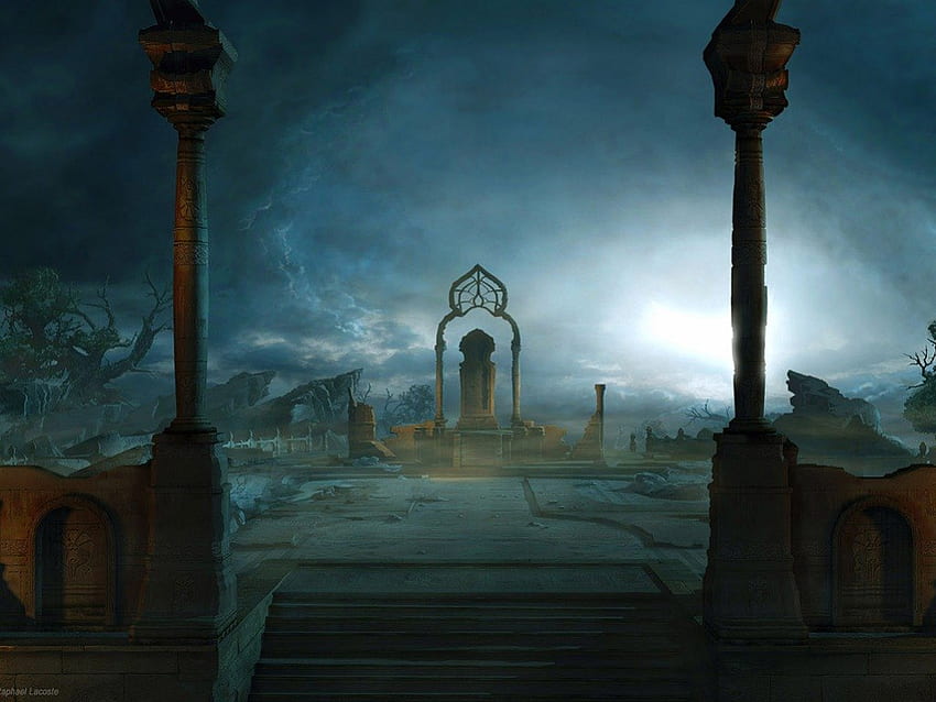 Dunkler Altar, Dunkelheit, Altar, Säulen HD-Hintergrundbild