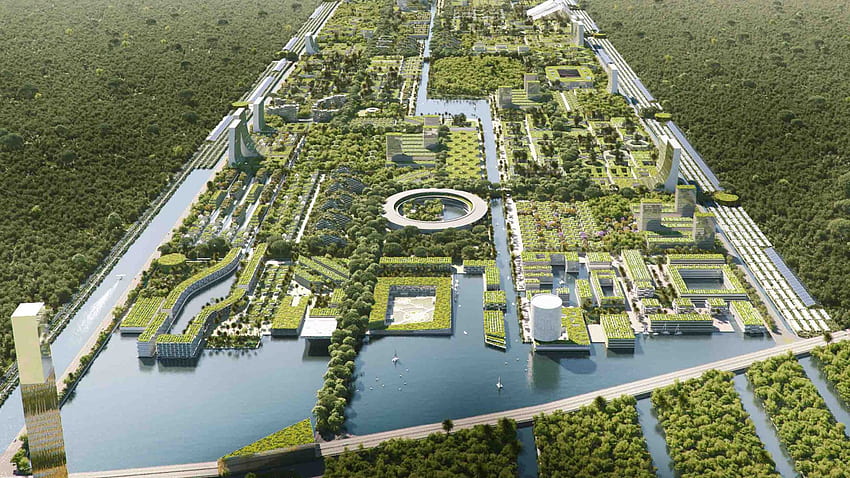 Das Smart Forest City-Konzept von Stefano Boeri verbindet Natur und urbanes Gefüge in Mexiko HD-Hintergrundbild