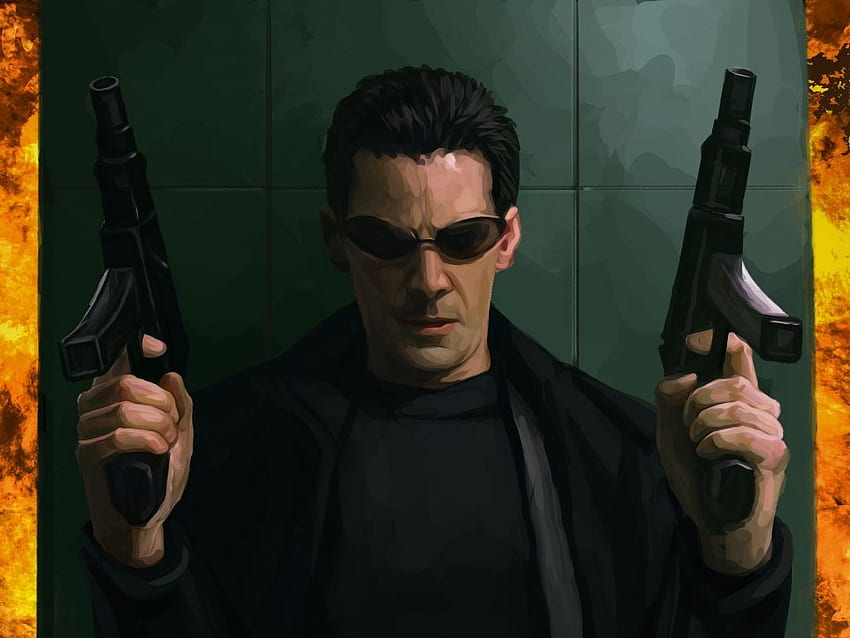 the matrix, keanu reeves, movie, fan art, , , background, 87bd66 HD wallpaper