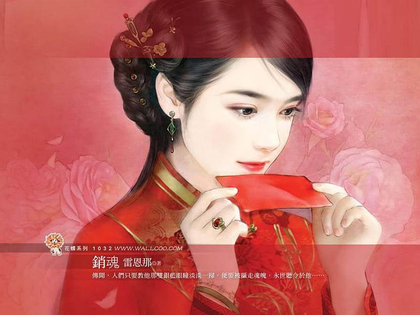 중국 소녀, 달콤한, 애니메이션, 빨강, 귀여운, 중국어, 소녀 HD 월페이퍼