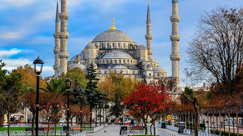 La mezquita del Sultán Ahmed, Estambul, Turquía. iPhone fondo de pantalla
