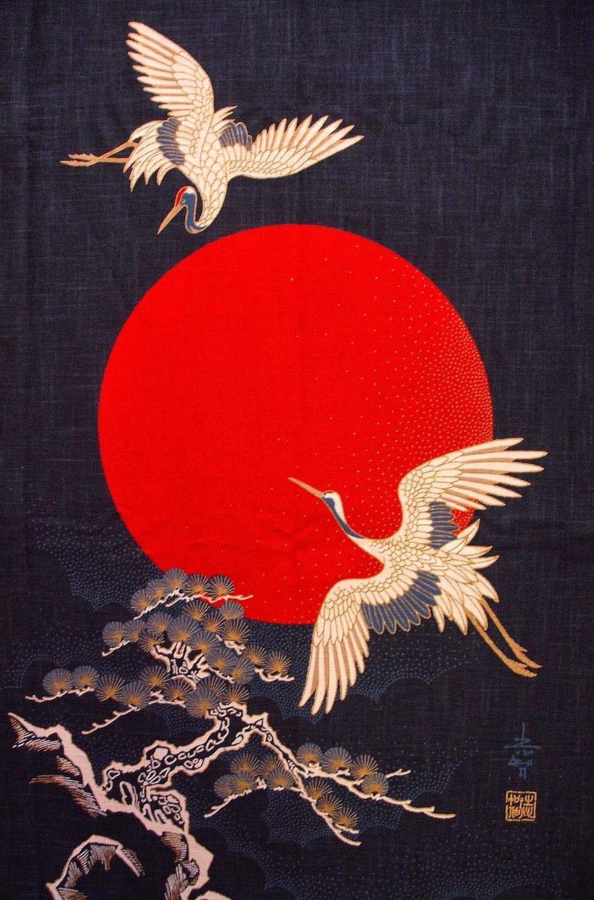 japanese crane art - Поиск в Google HD phone wallpaper