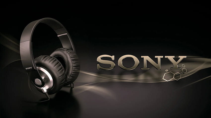 Logo Sony 3D Czarna Muzyka . MoshLab Tapeta HD