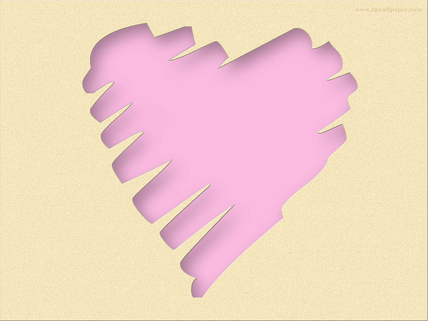 Cut-Out Jantung, merah muda, putih, hati, cinta Wallpaper HD