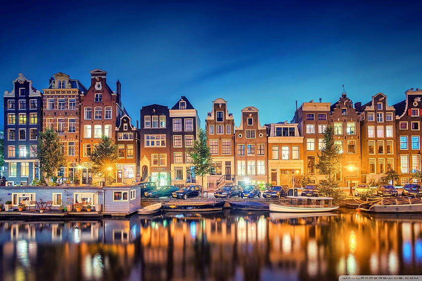 Amsterdam Lights ❤ for Ultra TV, Europe Street HD wallpaper