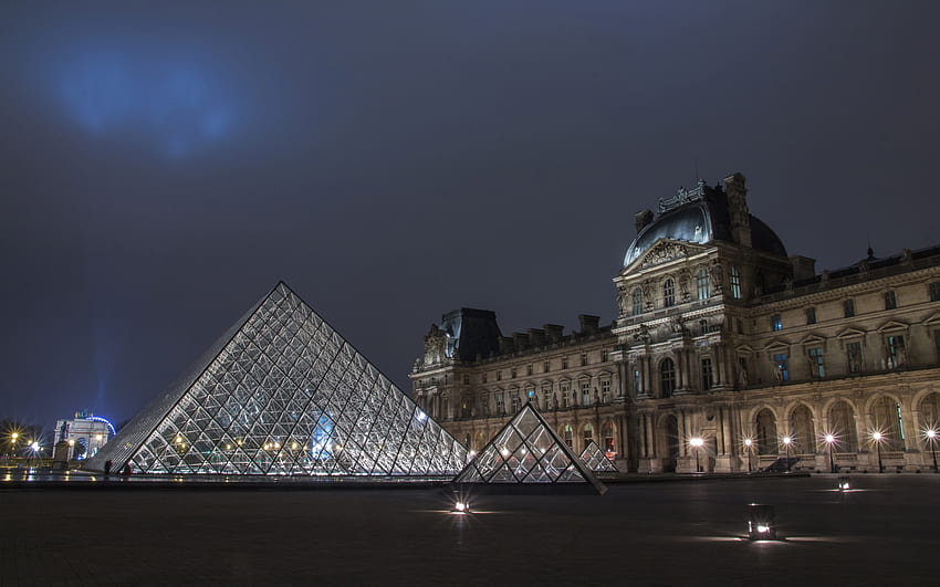 Louvre-Pyramide, Museum, Paris, Pyramide, Louvre HD-Hintergrundbild