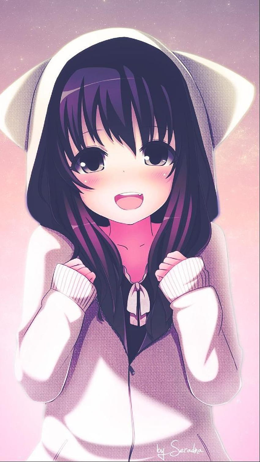 Chibi anime girls, cute, hoodie, Anime, HD wallpaper | Peakpx