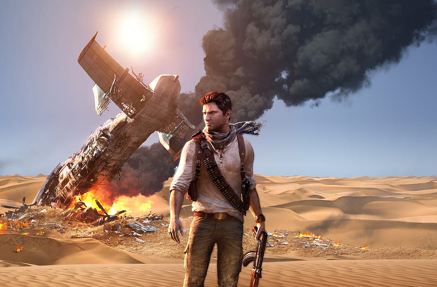 Uncharted, gra główna na pustyni, gra wideo, PS4 Tapeta HD