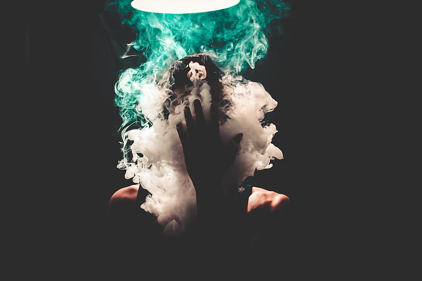 Rauch, Dunkel, Hand, Gesicht HD-Hintergrundbild