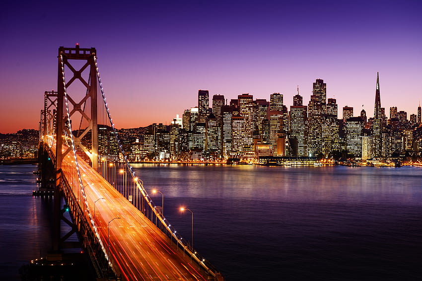San, Francisco, Kalifornia, Usa, Golden, Gate, Bridge / i Mobile Background, Golden Gate Bridge w nocy Tapeta HD