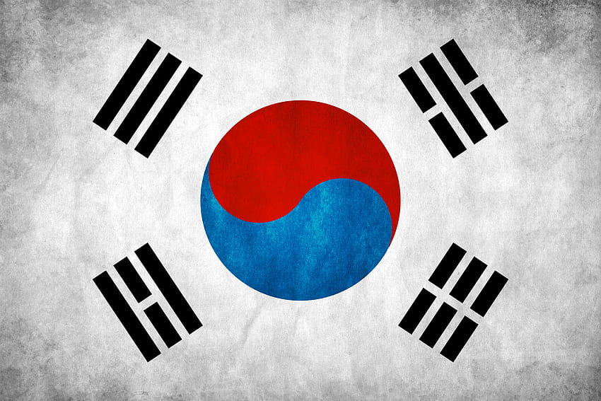 Flaga Korei Południowej I Tła - Koreańska Flaga Tapeta HD