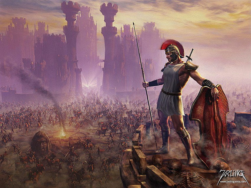 Helmeted and armored characters from the video game Achilles Legends  Untold battle on stones in the open field 6K wallpaper download