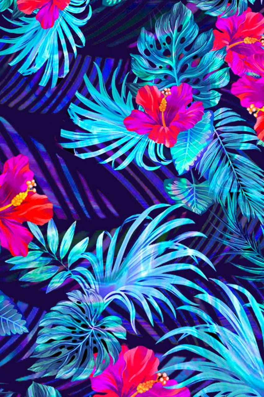 ENJOY THE PALM LIFE, Neon Pink and Blue HD phone wallpaper