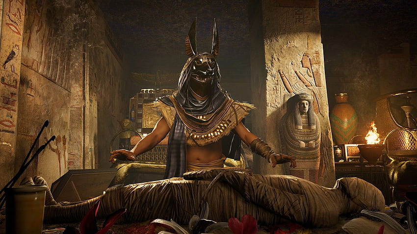 Tło Anubisa, egipski bóg Anubisa Tapeta HD