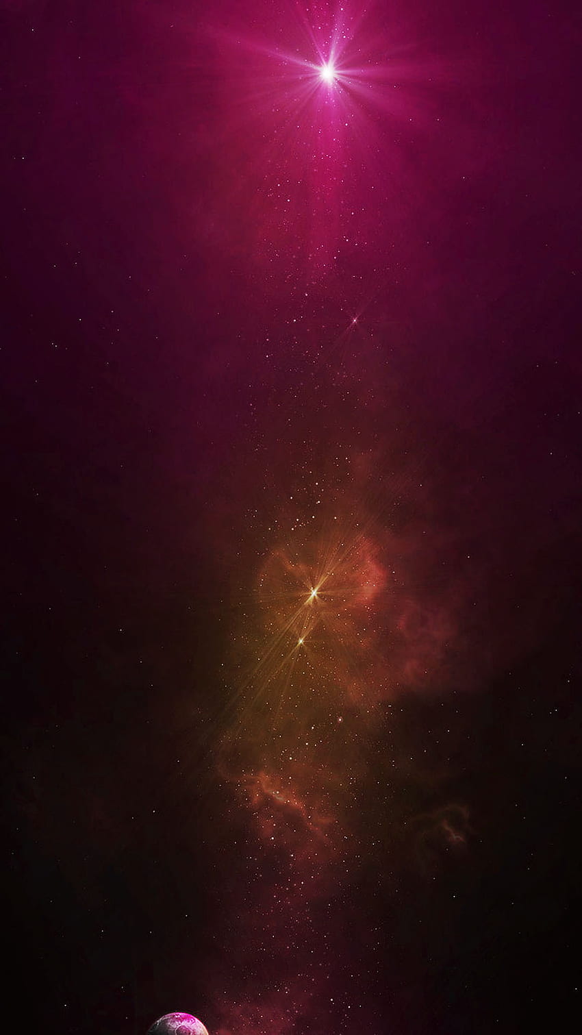Orange Galaxy Dust Purple Star Android ... HD phone wallpaper