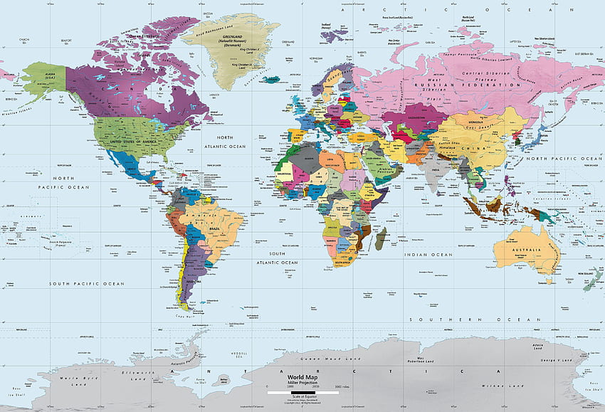 Political World Map High Resolution Elegant Blank - Modern World Map - & Background HD wallpaper