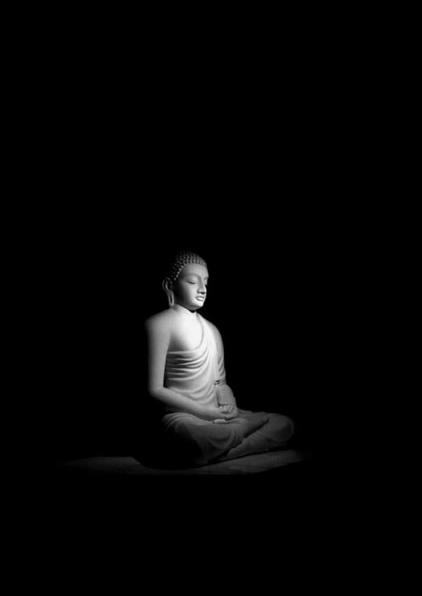 Lung Hin su Buddha. Medita la grafia, Dark Zen Sfondo del telefono HD