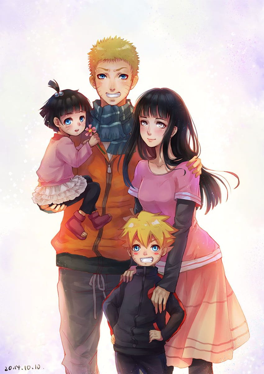 Naruto Hinata Boruto Himawari, Familia Uzumaki fondo de pantalla del teléfono