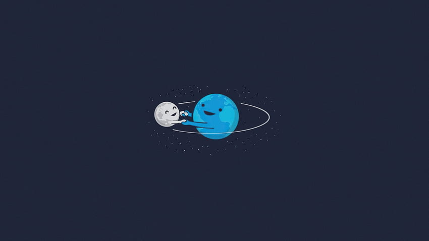 Moon Earth Funny Minimalism Resolution , , Background, and, 2048X1152 ...
