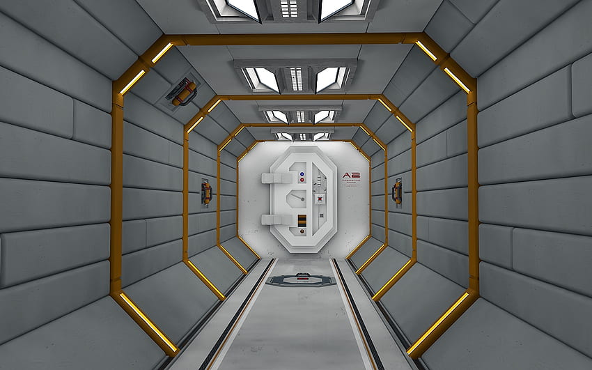 Airlock, espaço, porta, 3d, cinema 4d papel de parede HD