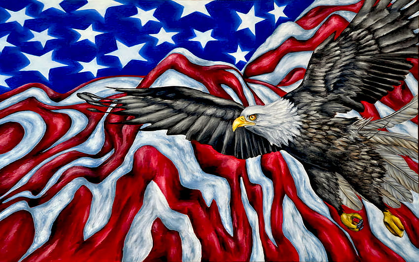 American Flag Artistik Bald Eagle Eagle Flag Wings Â· | ID Latar Belakang:783236 Wallpaper HD