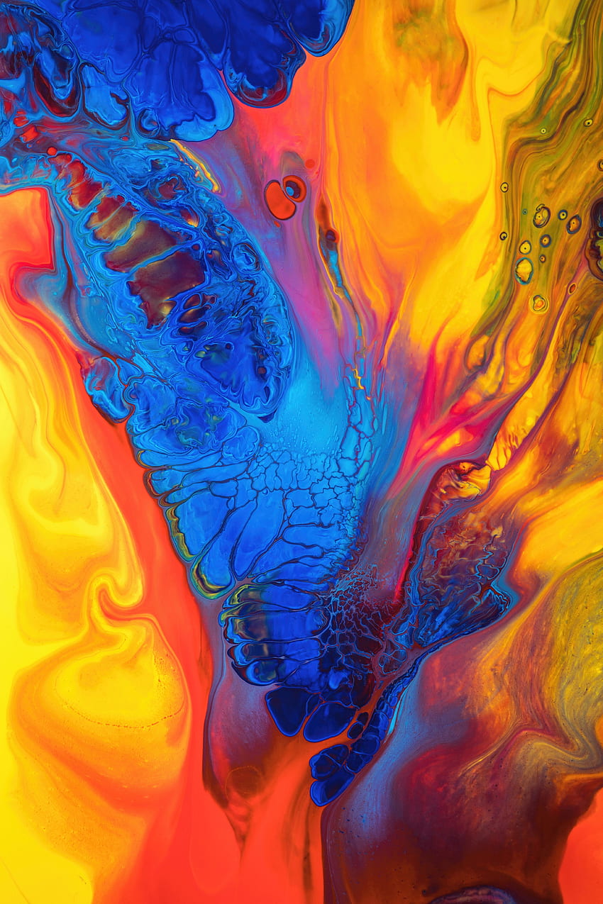 Tekstur multi-warna, abstraksi, cairan seperti karya seni wallpaper ponsel HD