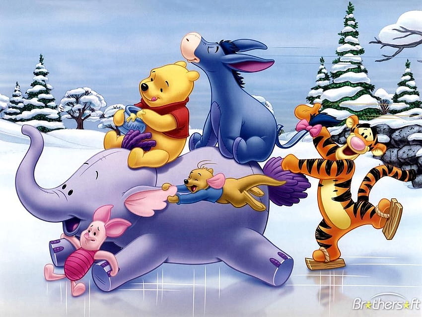 Winter Fun With Pooh and Friends, Winter Fun With Pooh HD wallpaper