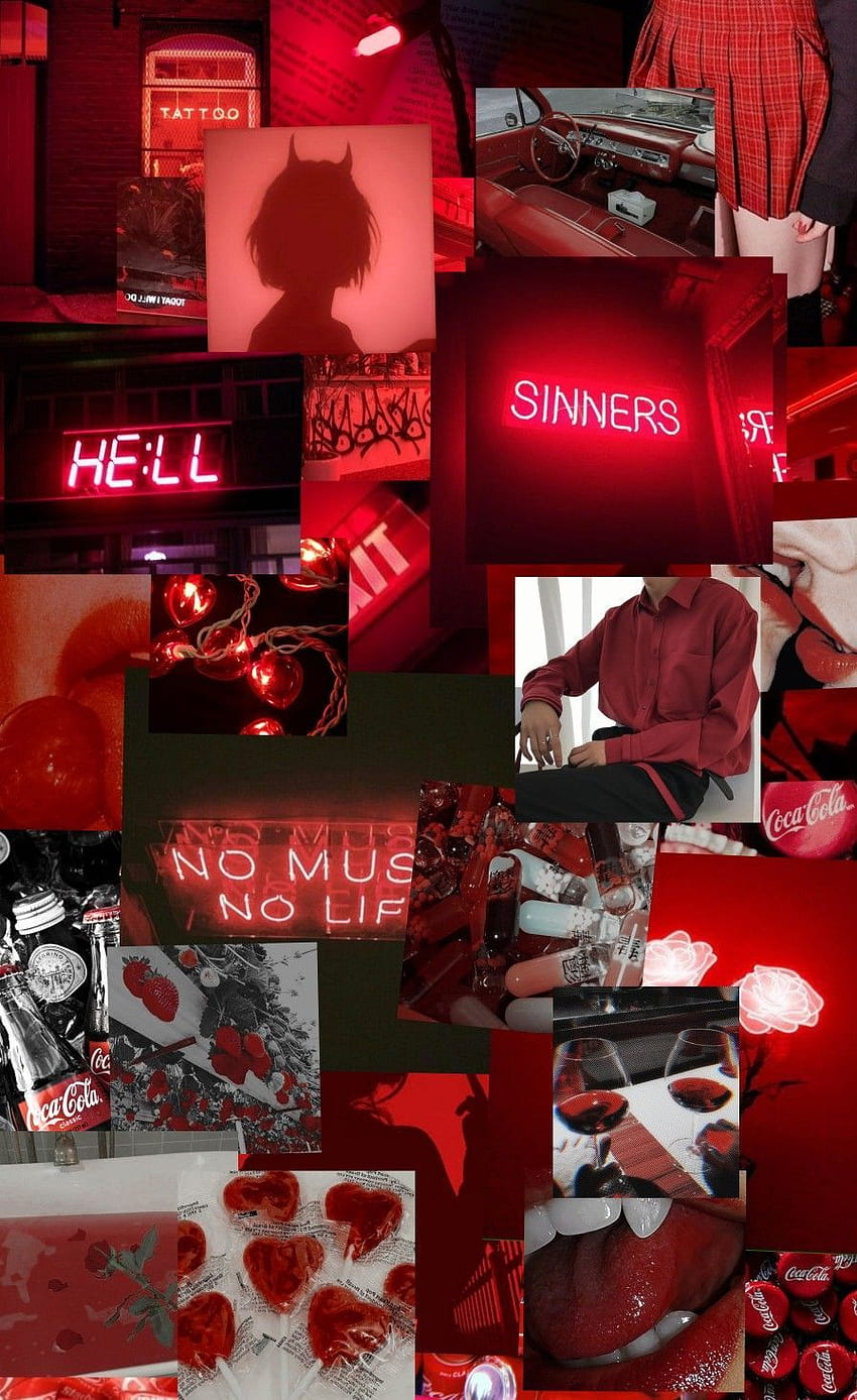 Dalia Mendoza on Devilish . Aesthetic pastel, Red Collage HD phone wallpaper