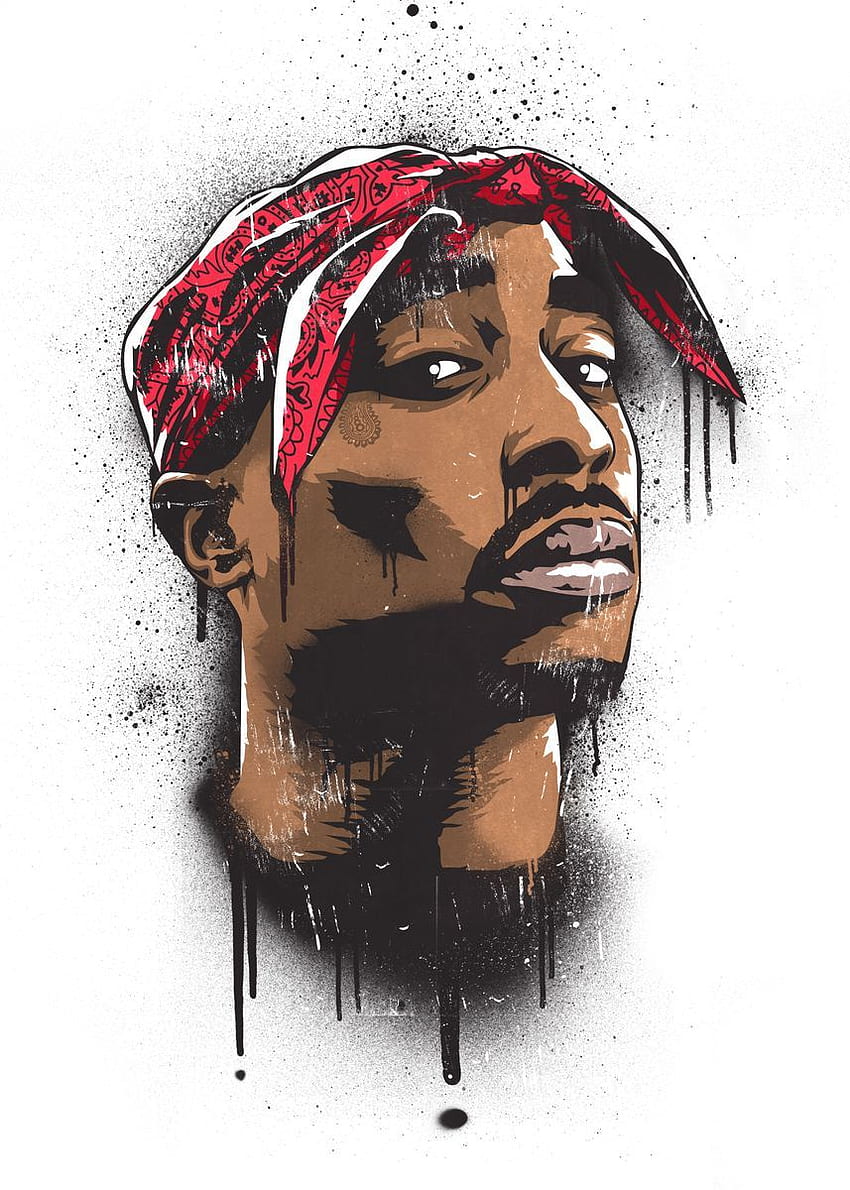 2pac' Poster by Bokka Boom. Displate. Tupac , iphone, Tupac art, Dope Tupac HD phone wallpaper